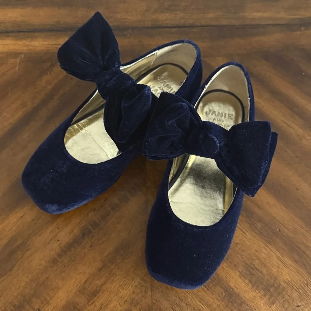 Janie and Jack Velvet Bow Ballet Flat - Picture 2 of 6